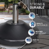 US Weight 50-Pound Durable Concrete Pre-filled Patio Table Weighted Umbrella Base Stand