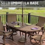 US Weight 50-Pound Durable Concrete Pre-filled Patio Table Weighted Umbrella Base Stand