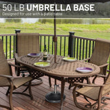 US Weight 50-Pound Durable Concrete Pre-filled Patio Table Weighted Umbrella Base Stand