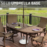 US Weight 50-Pound Durable Concrete Pre-filled Patio Table Weighted Umbrella Base Stand