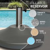 US Weight Premium 50LB Capacity Fillable Umbrella Base for Patio Table