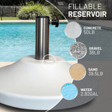 US Weight 50-Pound Premium Fillable Patio Table Weighted Umbrella Base Stand