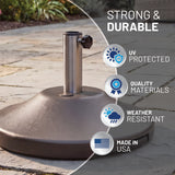 US Weight 50-Pound Premium Fillable Patio Table Weighted Umbrella Base Stand
