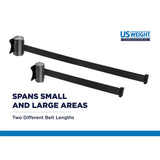 US Weight Wall Mounted Black Retractable Belt - Multiple Lengths and Colors