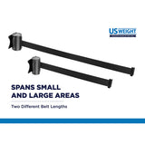 US Weight Wall Mount Retractable Belt Barrier Heavy Duty Black Crowd Control Line Receiver