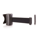 US Weight Wall Mount Retractable Belt Barrier Heavy Duty Black Crowd Control Line Receiver