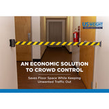 US Weight Wall Mount Retractable Belt Barrier Heavy Duty Black Crowd Control Line Receiver