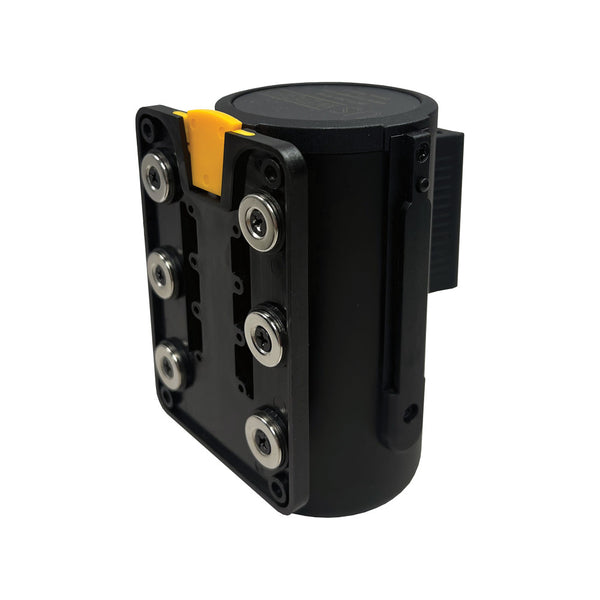 Crowd Control Magnetic Wall Mount - Black 7.5' Retractable Belt