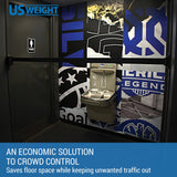 Crowd Control Magnetic Wall Mount - Black 7.5' Retractable Belt