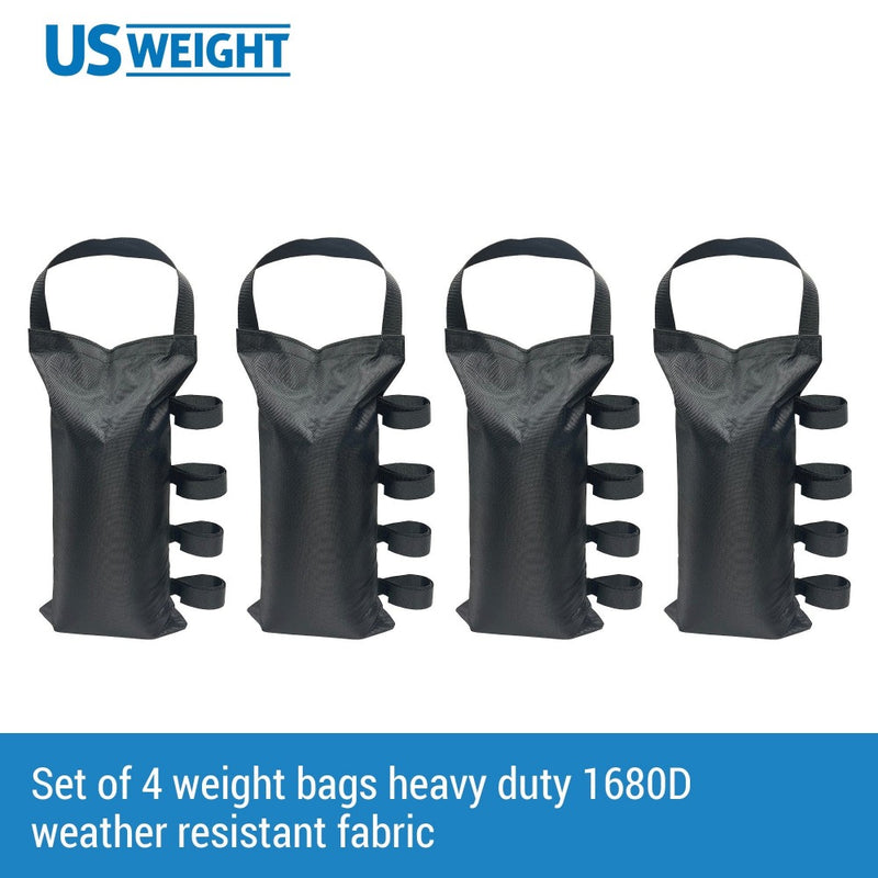 US Weight U0067 Economy Fillable Canopy Weight Bags, Black, 4pk