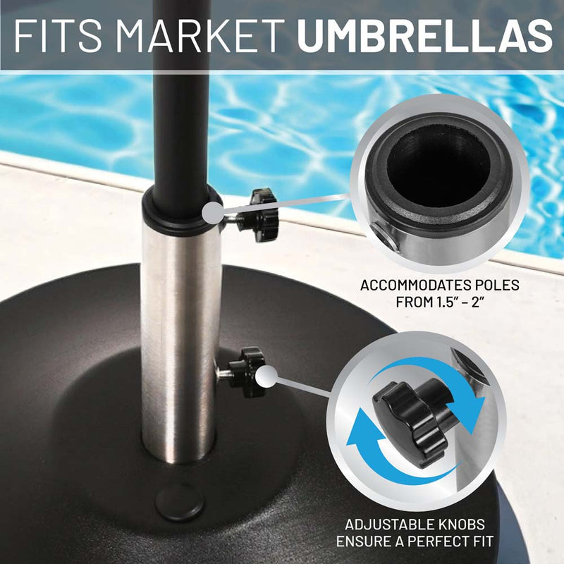 US Weight 80 LB Free Standing Umbrella Base - Black - Empty photo 8