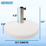 US Weight 80 LB Free Standing Umbrella Base - White - Empty photo 2