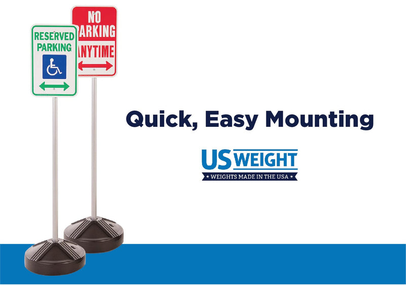 Weight Rack Sign 5' Sign Post and 50 lb. Base Kit | US Weight