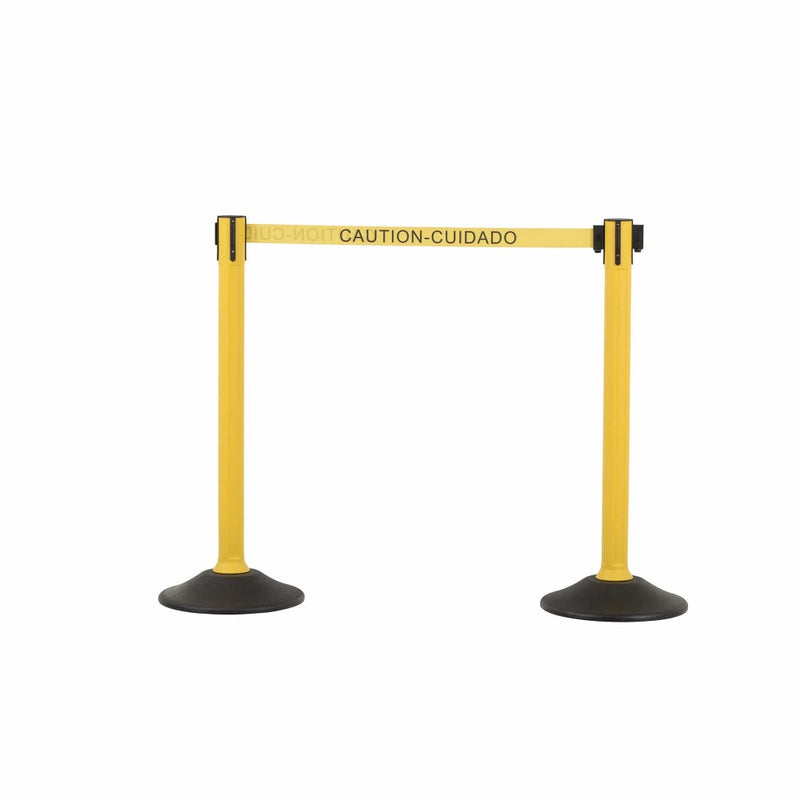 Sentry Stanchion - Yellow - 6.5' Yellow 'Caution' Belt - 2 Pack