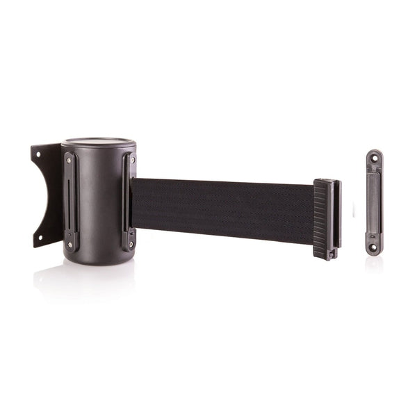 Wall Mount with 8' Black Retractable Belt with Safety Braking System
