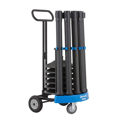 Rover Stanchion Cart Kit - 6 US Weight Black Sentinel Stanchions with Cart