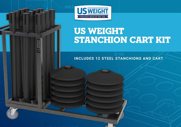 US Weight Statesman Stanchion Cart Kit – Black photo 2
