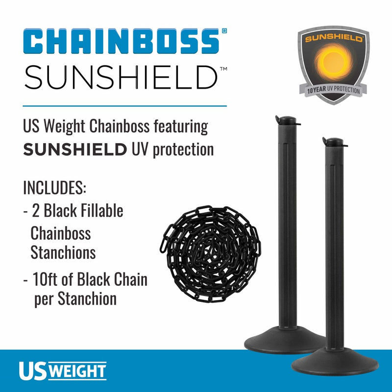 US Weight ChainBoss Stanchion - Black - Black Chain - Fillable Base photo 2