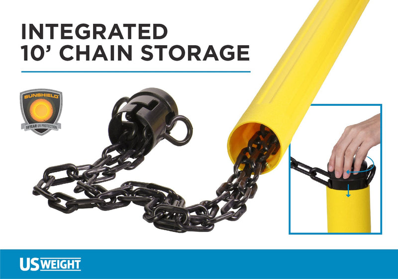 US Weight ChainBoss Stanchion - Yellow - Black Chain - Weighted Base photo 4