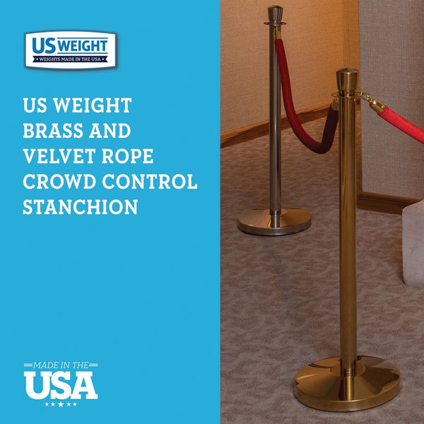 US Weight Brass Post and Rope - Red photo 2