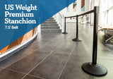 US Weight Premium Stanchion - Black - 7.5' Caution Belt photo 2