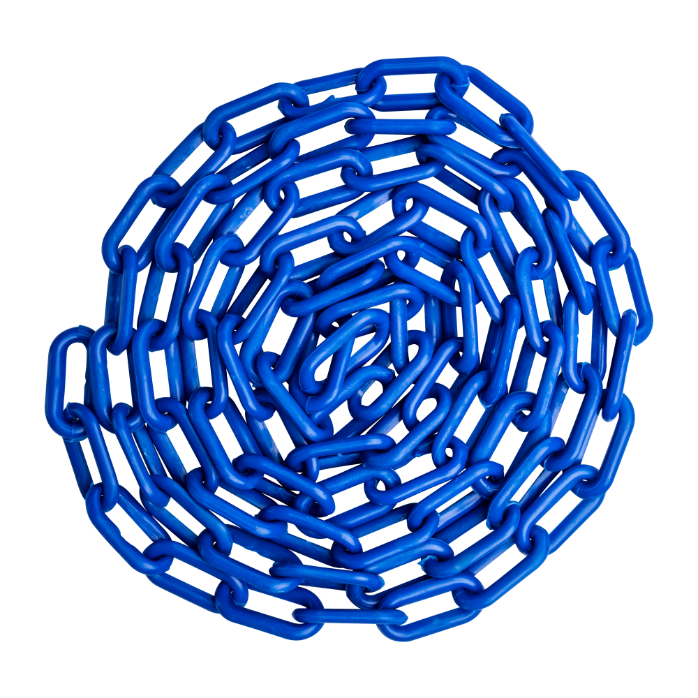 US Weight ChainBoss Blue Plastic Safety Chain with Sun Shield UV Resistant Technology - 50 ft